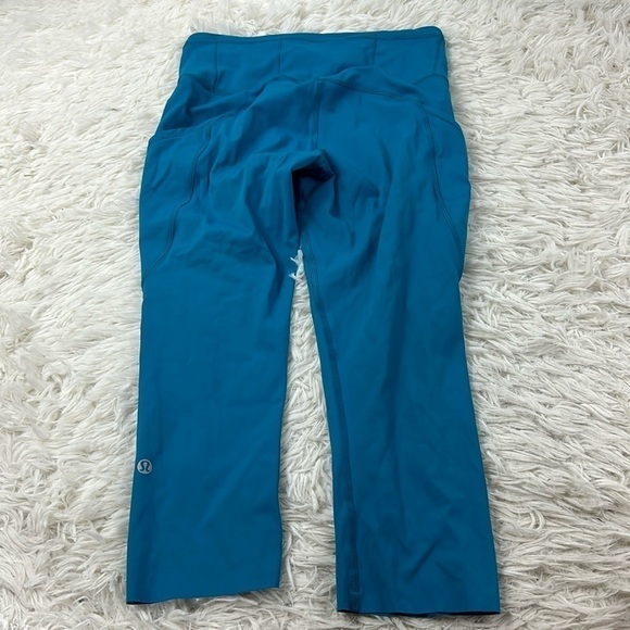 Lululemon Fast & Free Crop II *Nulux 19" Teal Blue - Picture 4 of 6